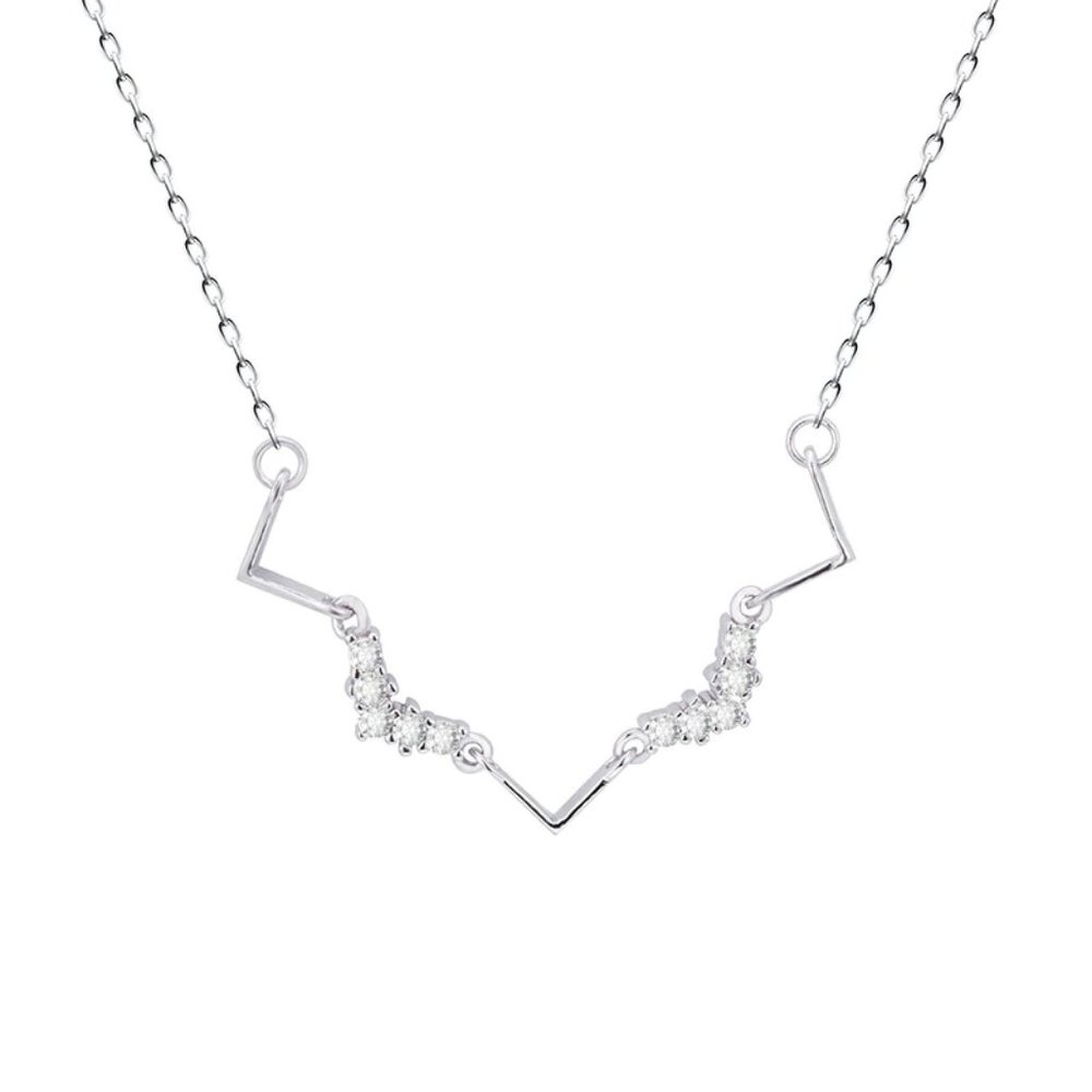 *NEW 925 Sterling Silver Diamond Wave Necklace - Picture 12 of 12
